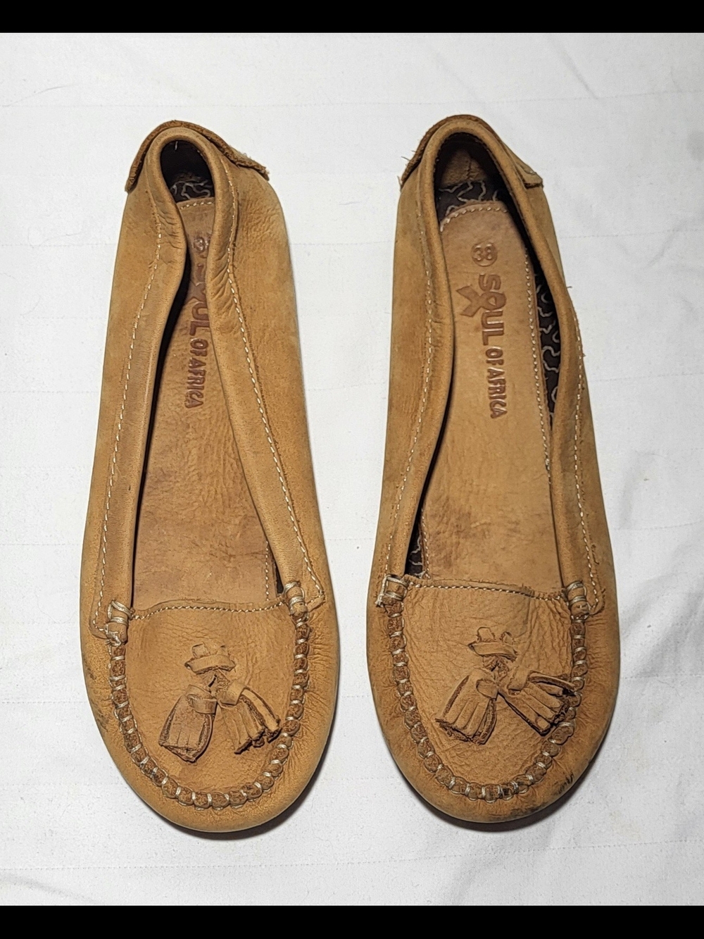 Soul Of Africa Tan Leather Women’s Moccassins